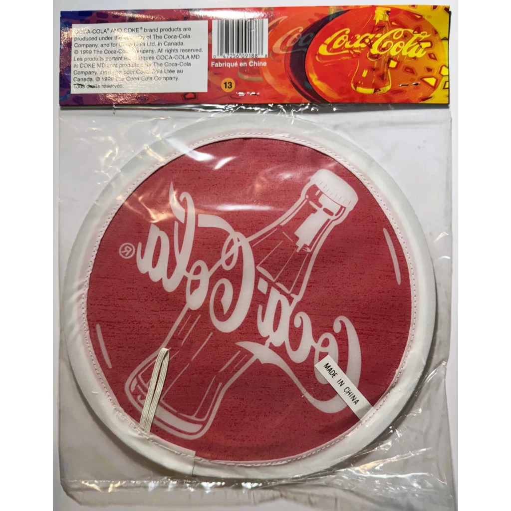 Vintage Coca-Cola Flexible Cloth Frisbee 1999 NOS Soda Collectible