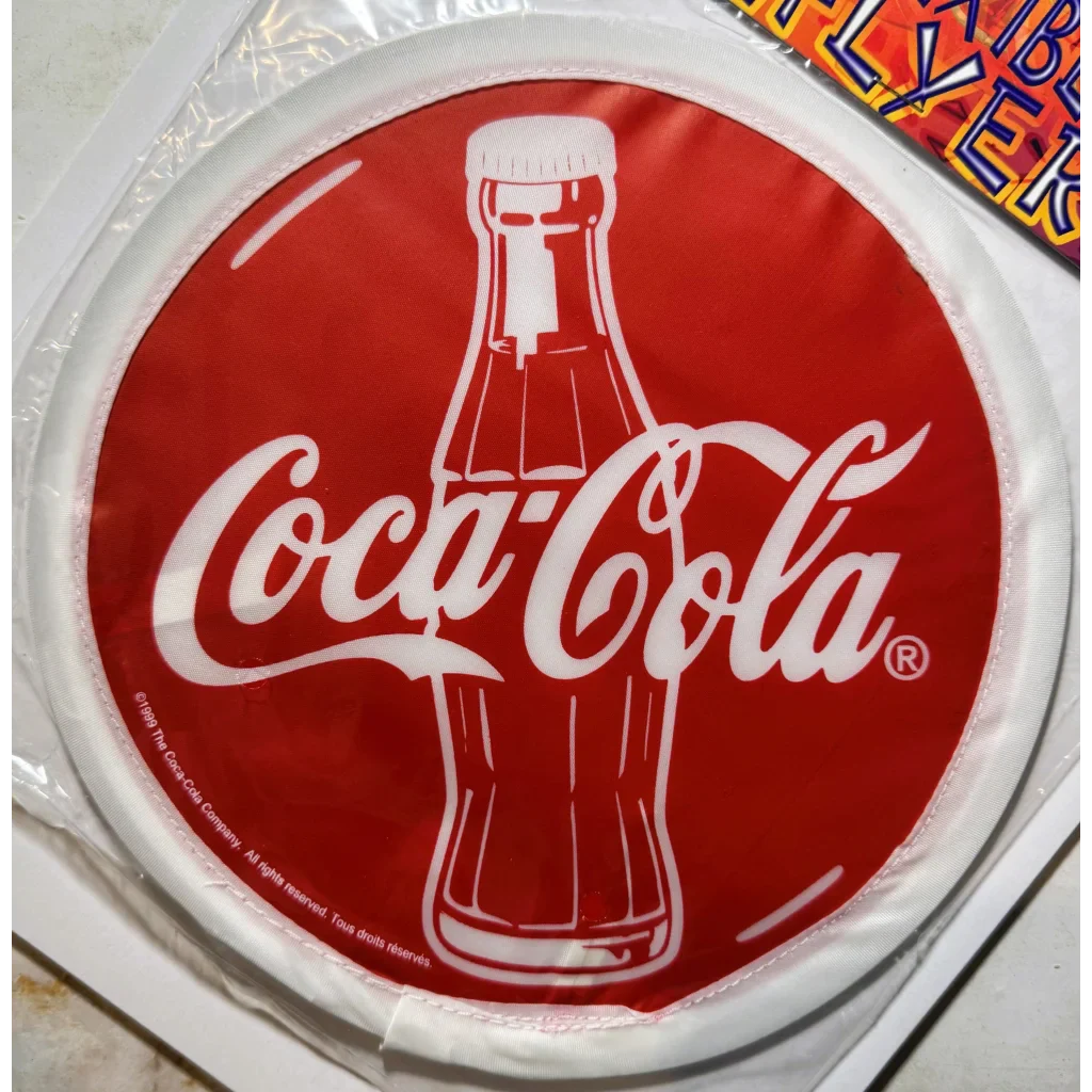 Vintage Coca-Cola Flexible Cloth Frisbee 1999 NOS Soda Collectible