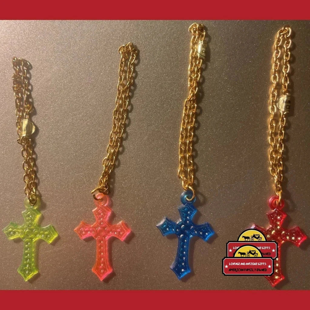 Vibrant 80s Cross Charms Bracelets Revive Retro Style