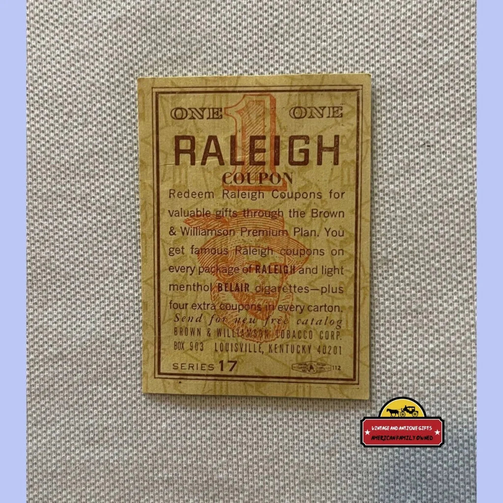 Rare 60s 70s Raleigh Tobacco Coupons Brown and Williamson Collectible