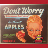 Rare 1940s Yakima Apples Crate Label Vintage Antique Collectible