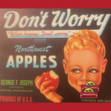 Rare 1940s Yakima Apples Crate Label Vintage Antique Collectible