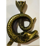 Vintage French Bronze Fish Candlestick Swims into Your Collection