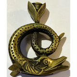 Vintage French Bronze Fish Candlestick Swims into Your Collection
