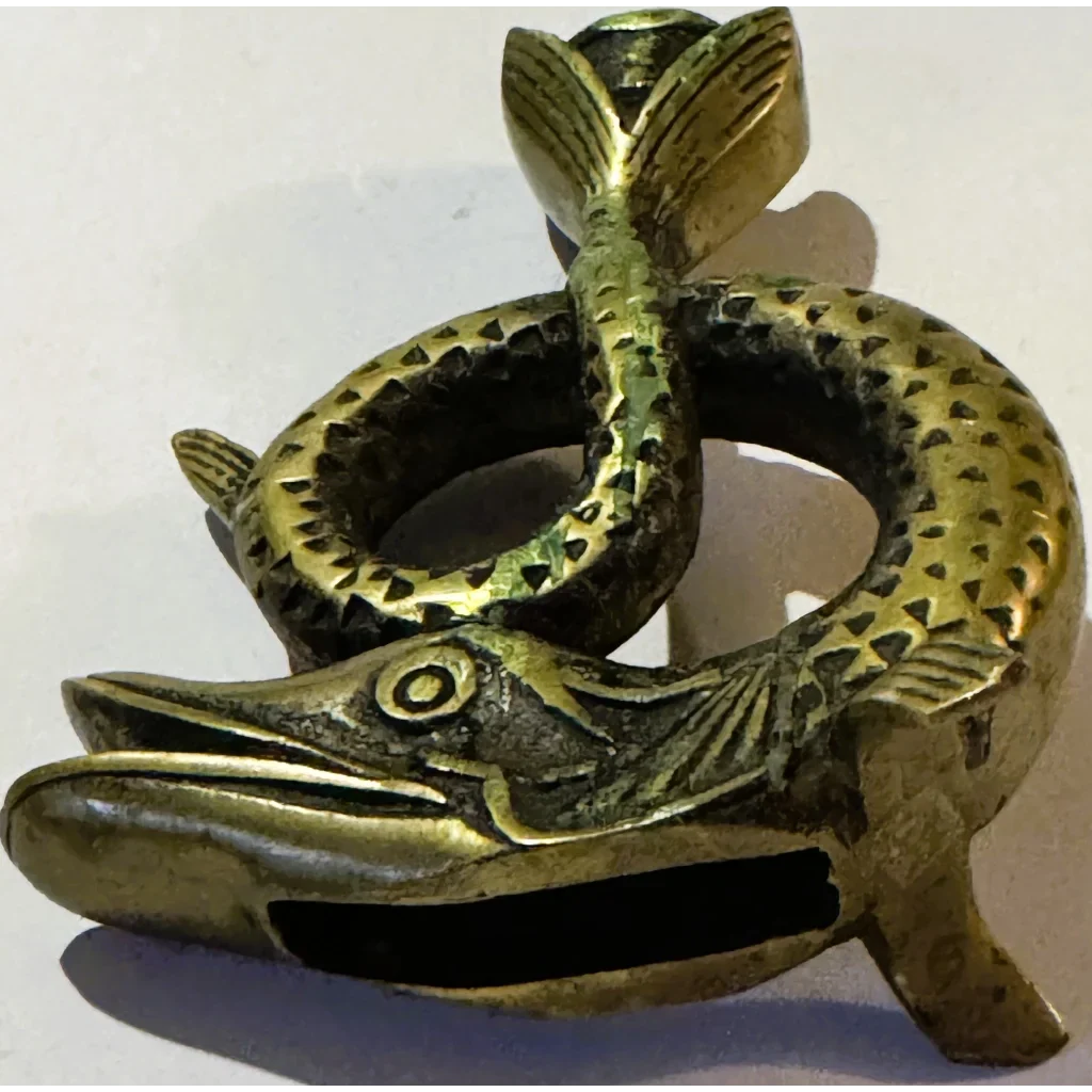 Vintage French Bronze Fish Candlestick Swims into Your Collection