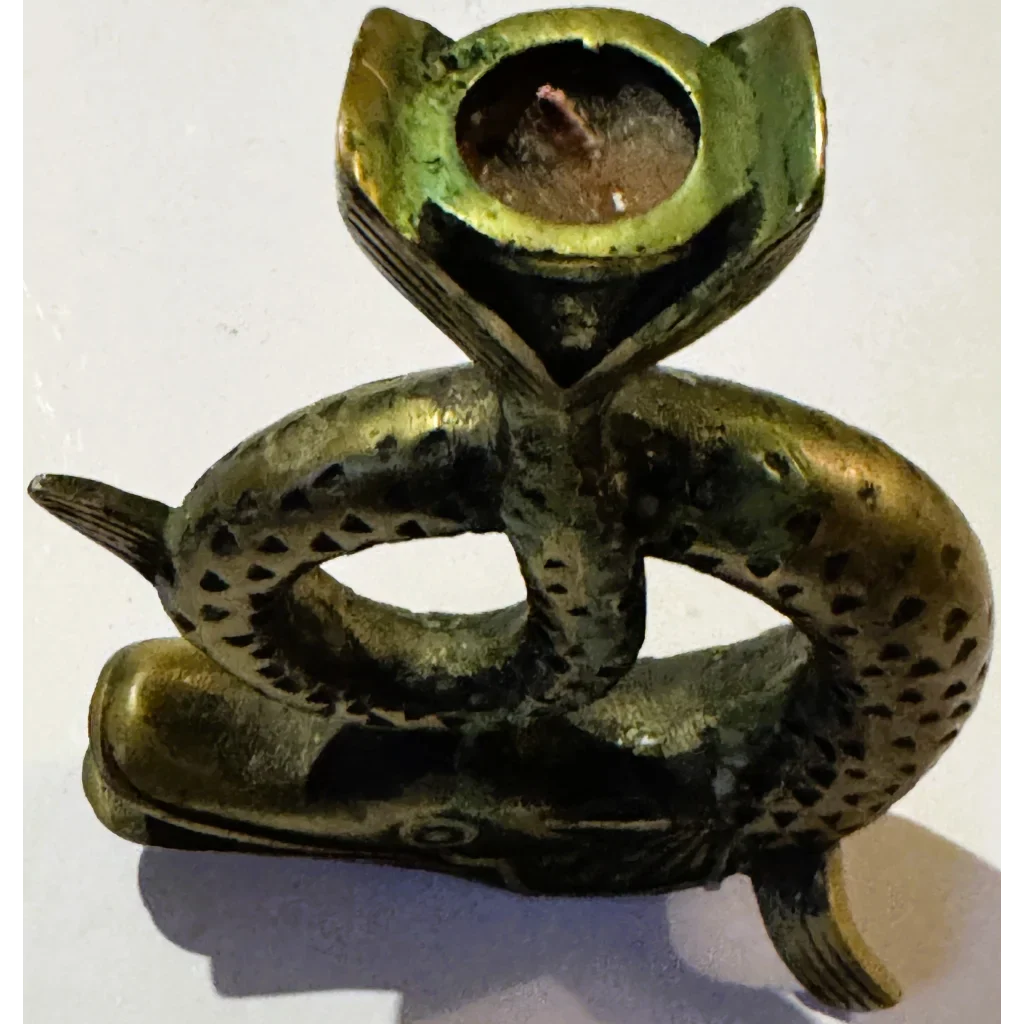 Vintage French Bronze Fish Candlestick Swims into Your Collection