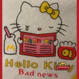 Rare 1980s Hello Kitty Cotton Cloth Napkin Handkerchief Treasure