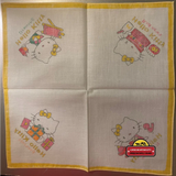 Rare 1980s Hello Kitty Cotton Cloth Napkin Handkerchief Treasure