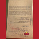 Rare 1960s San Juan Racing Stock Certificate Wall Art