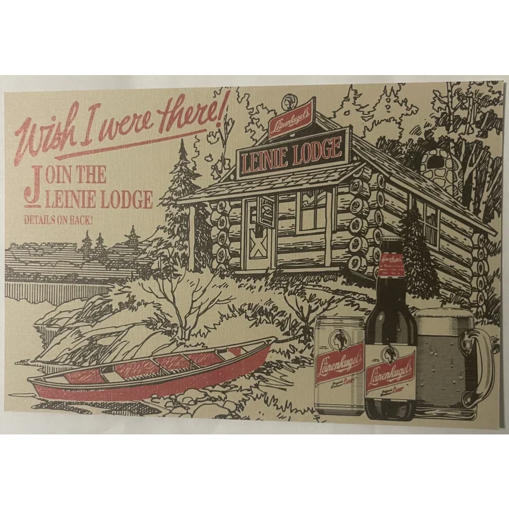 Rare Vintage Leinenkugel's Beer Postcard from Chippewa Falls