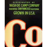 Vintage Nash-De Camp Coin Asparagus Crate Label Treasure