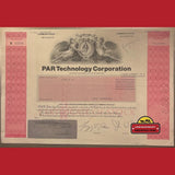 Rare Vintage PAR Technology Stock Certificate 1990s Collectible