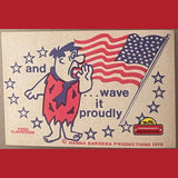 Rare Vintage Patriotic Fred Flintstone and Barney Rubble Stickers