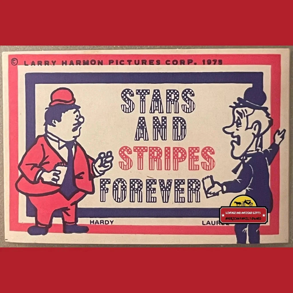 Vintage Patriotic Laurel and Hardy Stickers Celebrate Americana