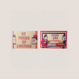 Vintage Patriotic Laurel and Hardy Stickers Celebrate Americana