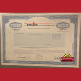 Rare Vintage Peak Technologies Stock Certificate 90s Dot Com Era
