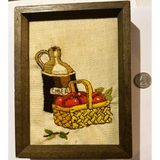 Vintage Sunset Designs Crewel Embroidery Cider Jug Art