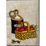 Vintage Sunset Designs Crewel Embroidery Cider Jug Art