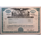 Vintage Teal Pan Am World Airways Stock Certificate Soars Again