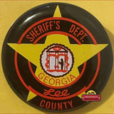 Rare 1950s Lee County Vintage Tin Litho Police Badge Collectible