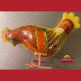 Rare Vintage Tin Wind Up Pecking Chicken Toy from the 70s