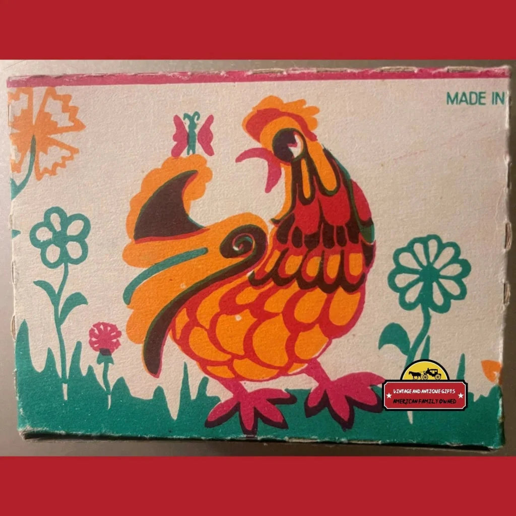 Rare Vintage Tin Wind Up Pecking Chicken Toy from the 70s