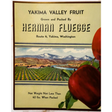 Vintage Yakima Valley Fruit Label Showcases Herman Fluegge's Legacy