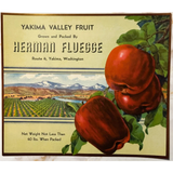 Vintage Yakima Valley Fruit Label Showcases Herman Fluegge's Legacy