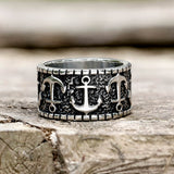 Vintage Anchor Stainless Steel Marine Ring