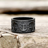 Vintage Anchor Stainless Steel Marine Ring
