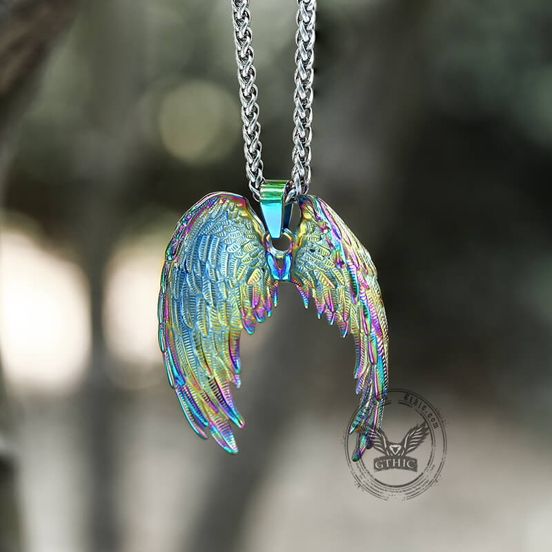 Vintage Angel Wings Stainless Steel Pendant