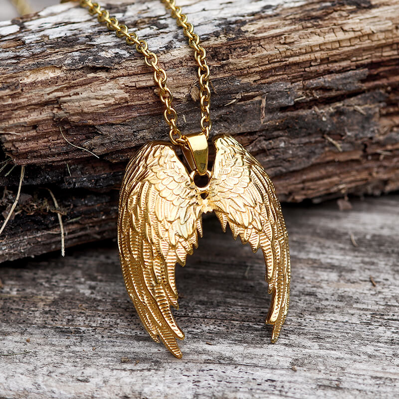 Vintage Angel Wings Stainless Steel Pendant