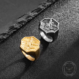 Vintage Archangel Saint Michael Stainless Steel Ring