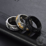 Vintage Bull Stainless Steel Spinner Ring