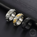Vintage Bull Stainless Steel Spinner Ring