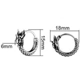 Vintage Chinese Dragon Design Stainless Steel Earrings