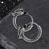 Vintage Chinese Dragon Design Stainless Steel Earrings