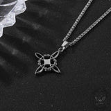 Vintage Chinese Knot Zircon Stainless Steel Pendant