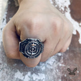 Vintage Compass Anchor Stainless Steel Marine Ring