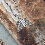 Vintage Cross Angel Wings Stainless Steel Pendant