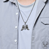 Vintage Cross Angel Wings Stainless Steel Pendant