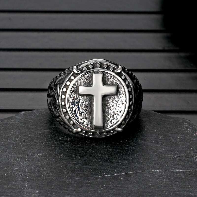 Vintage Cross Knot Stainless Steel Ring