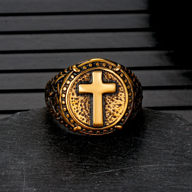 Vintage Cross Knot Stainless Steel Ring