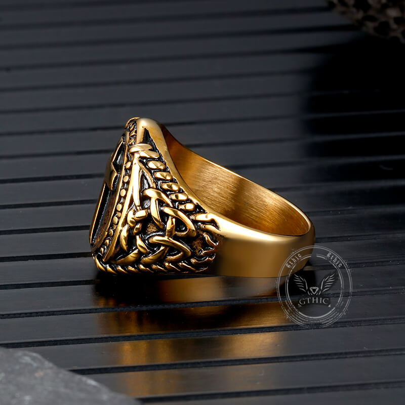 Vintage Cross Knot Stainless Steel Ring