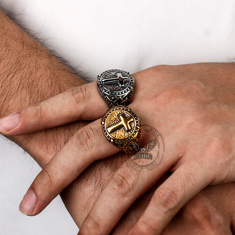 Vintage Cross Knot Stainless Steel Ring