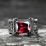 Vintage Cross Stainless Steel Gemstone Ring
