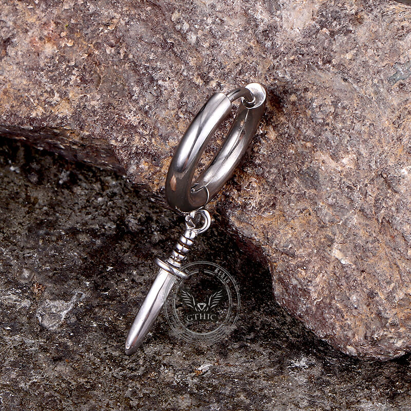 Vintage Dagger Design Stainless Steel Earrings