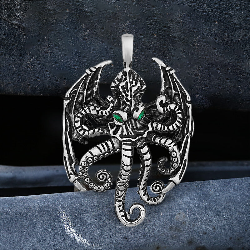Vintage Demon Octopus Stainless Steel Pendant