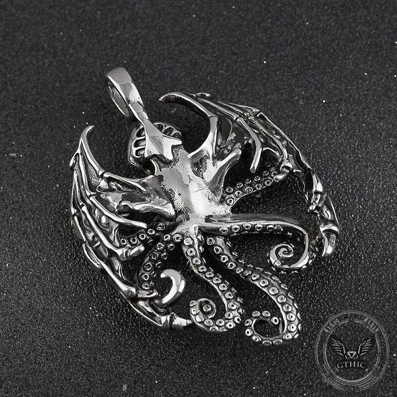 Vintage Demon Octopus Stainless Steel Pendant