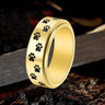 Vintage Dog Paw Print Stainless Steel Spinner Ring